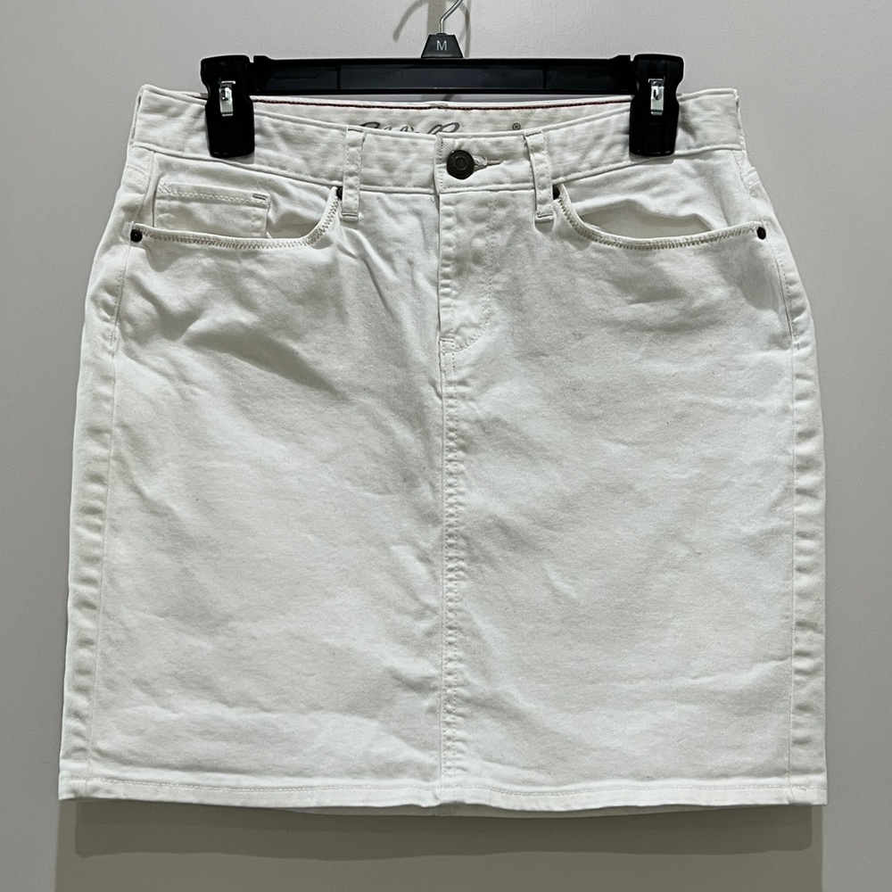 Eddie Bauer White Denim Mini Skirt